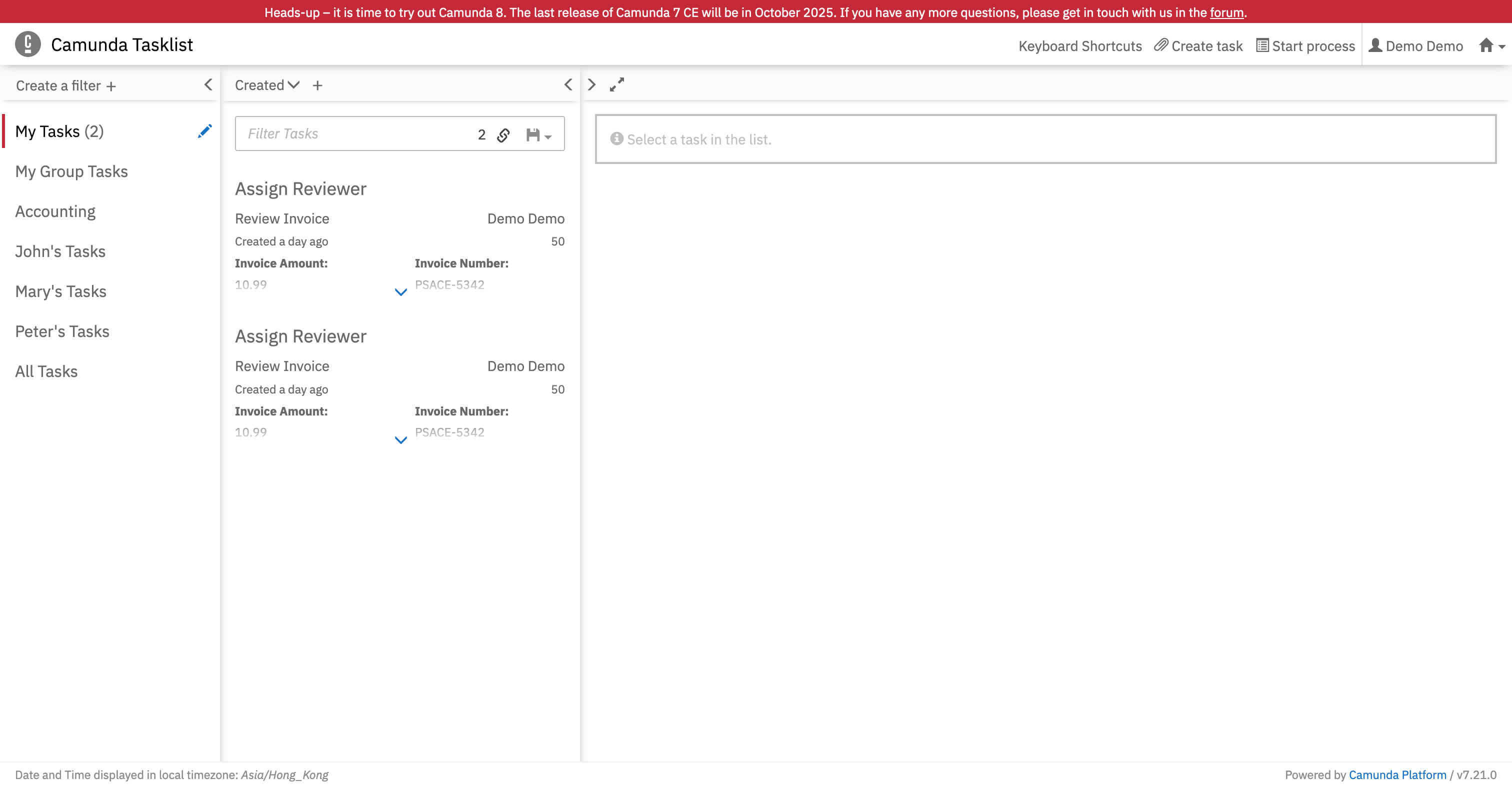 Camunda Tasklist