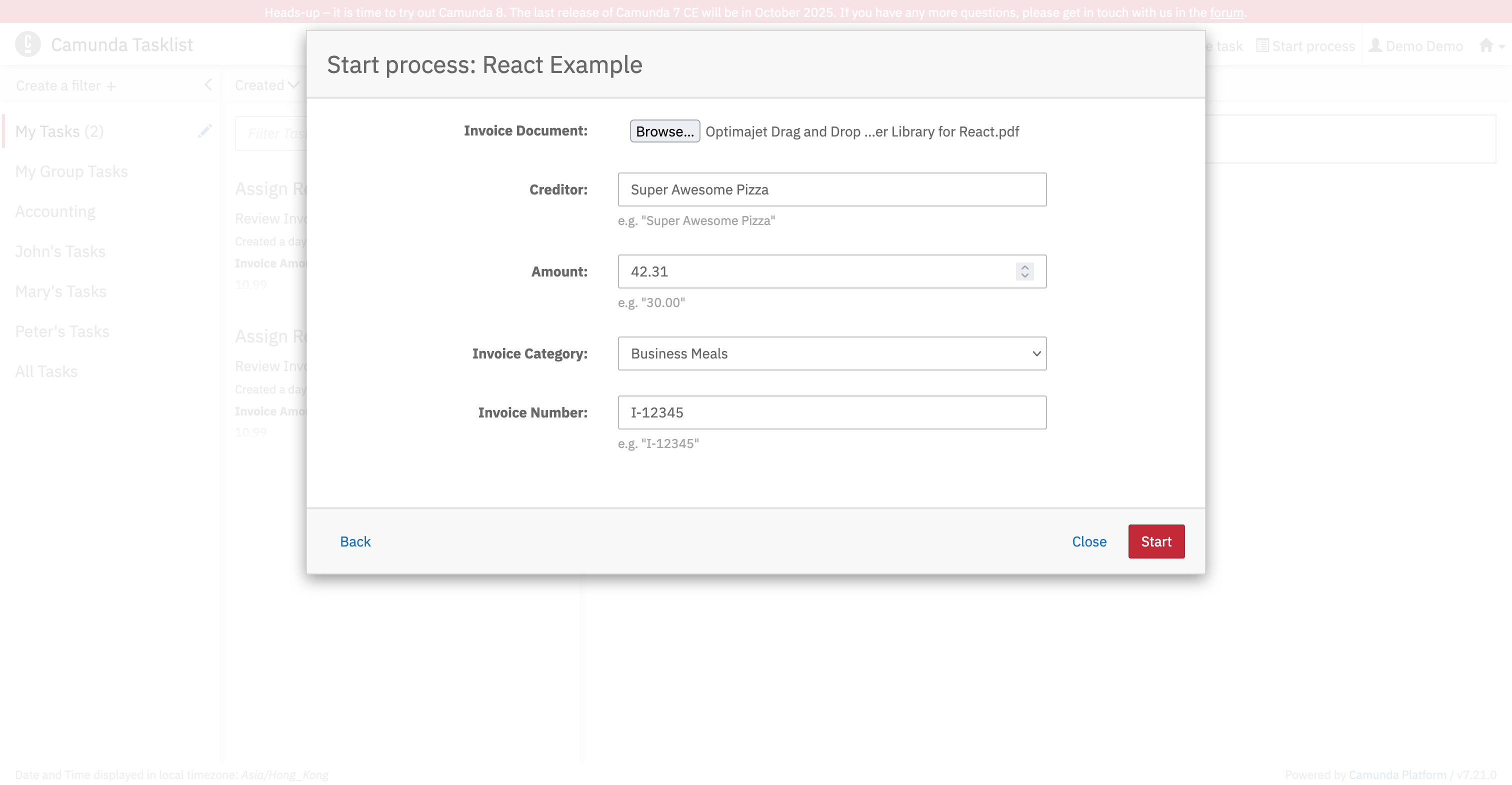 Camunda Tasklist