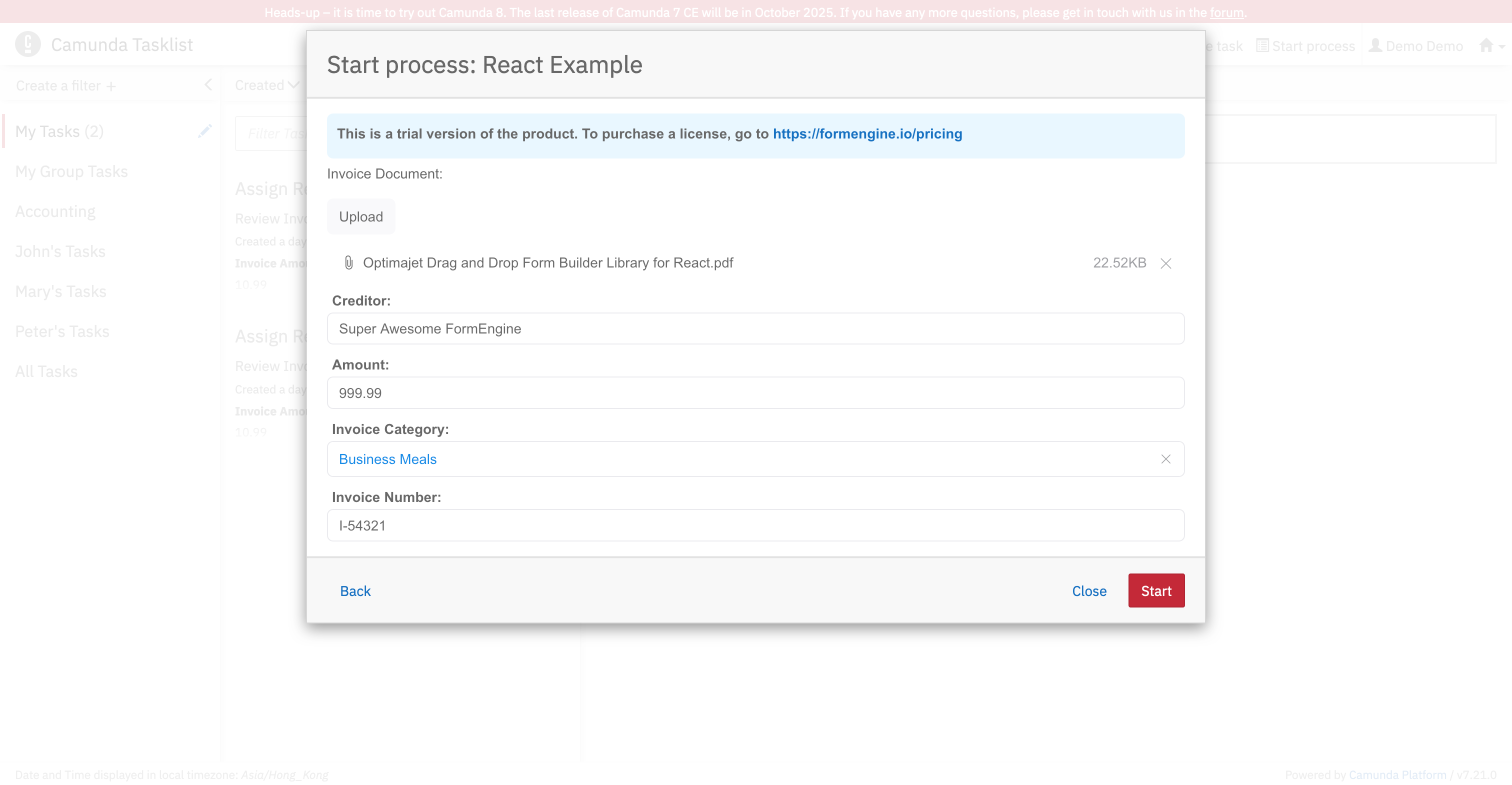 Camunda Tasklist