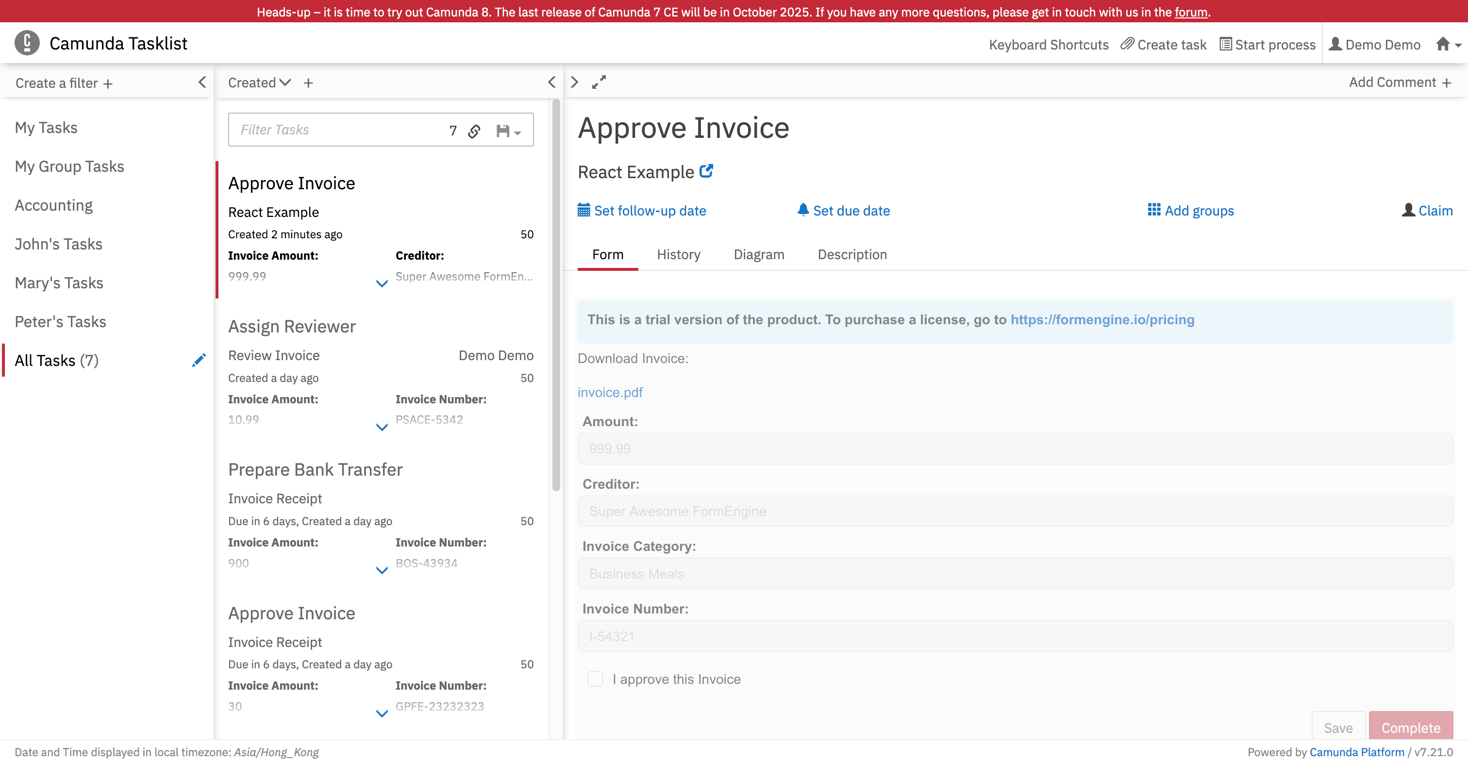 Camunda Tasklist