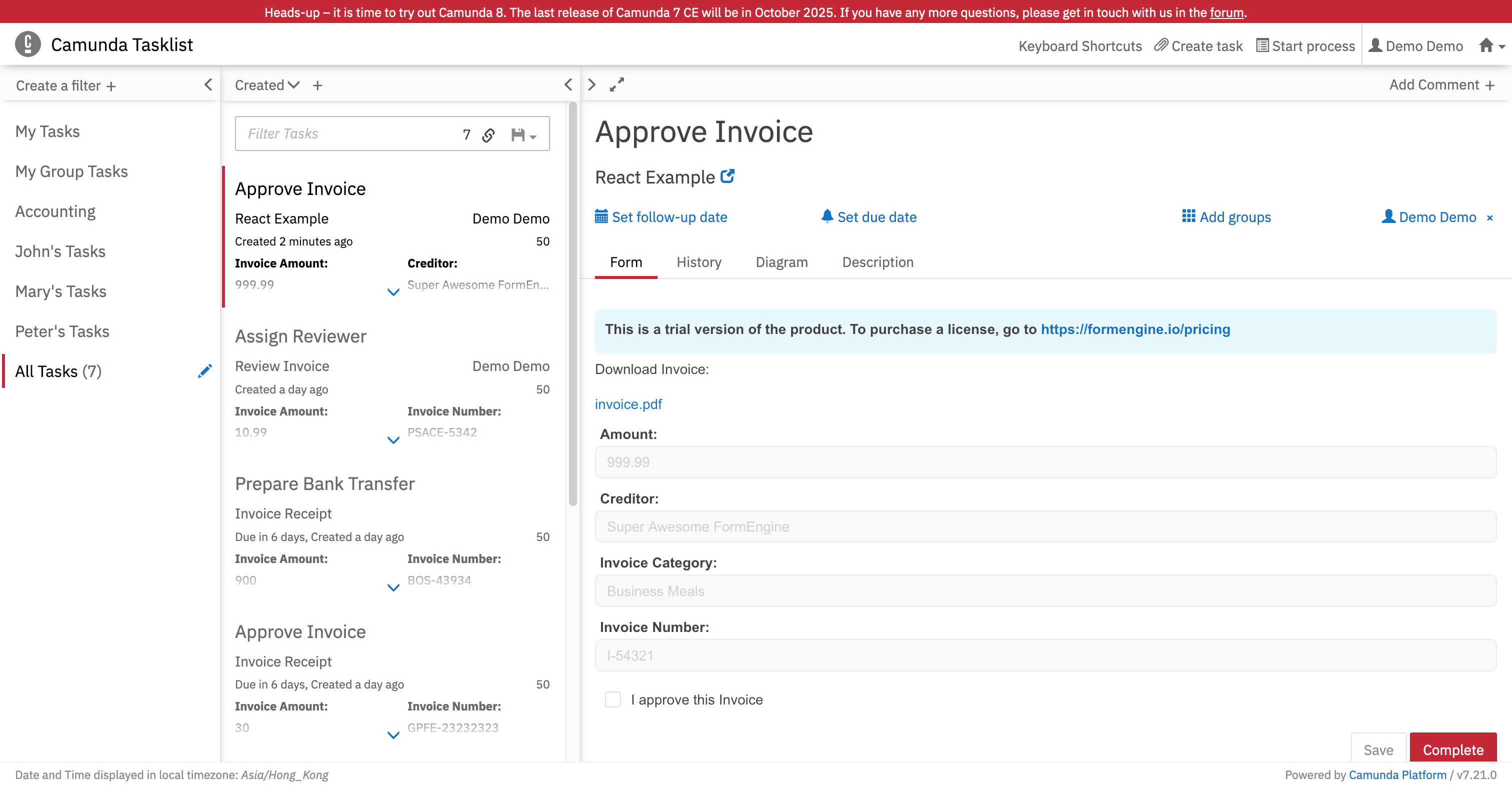 Camunda Tasklist