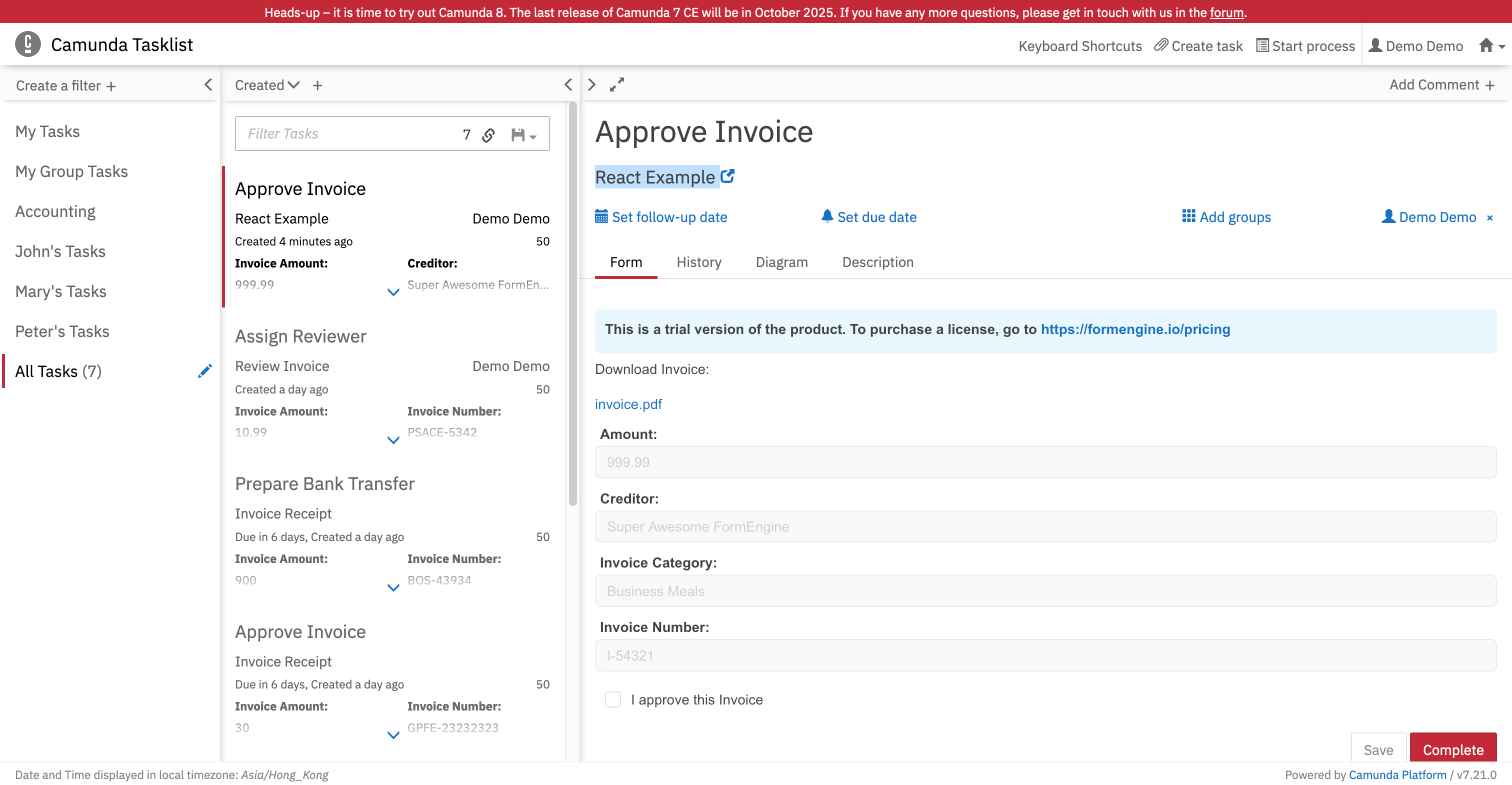 Camunda Tasklist