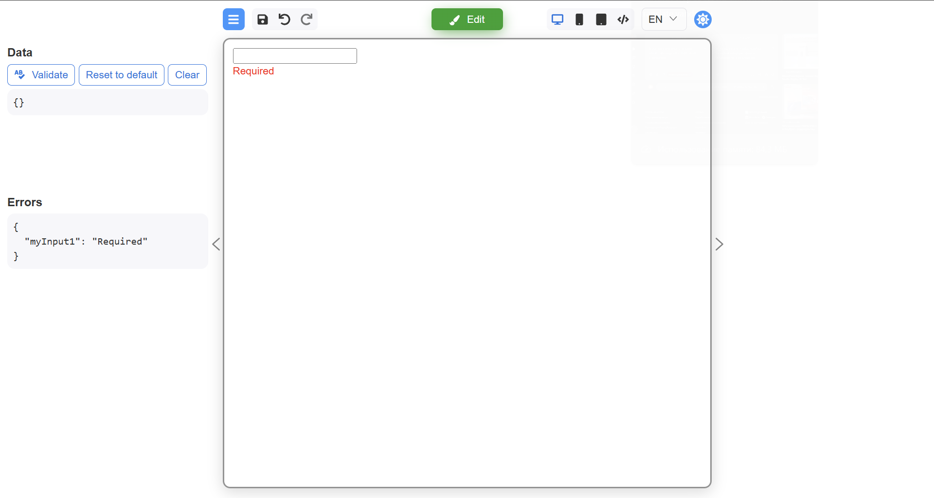 Displaying errors inside a custom component