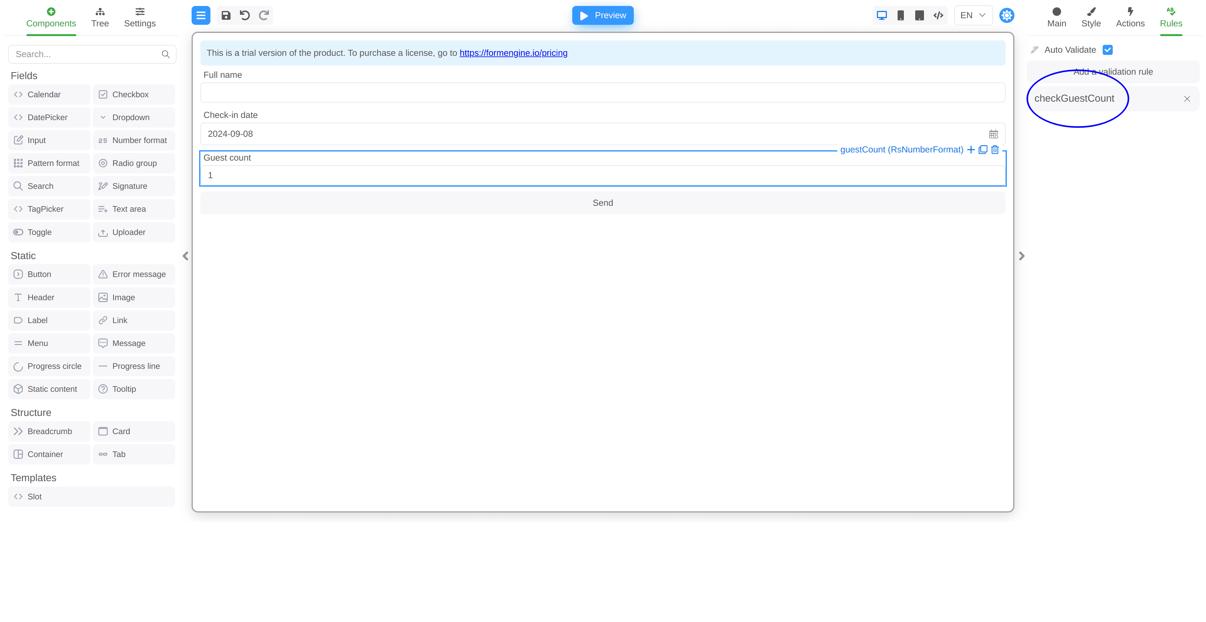 FormEngine validators