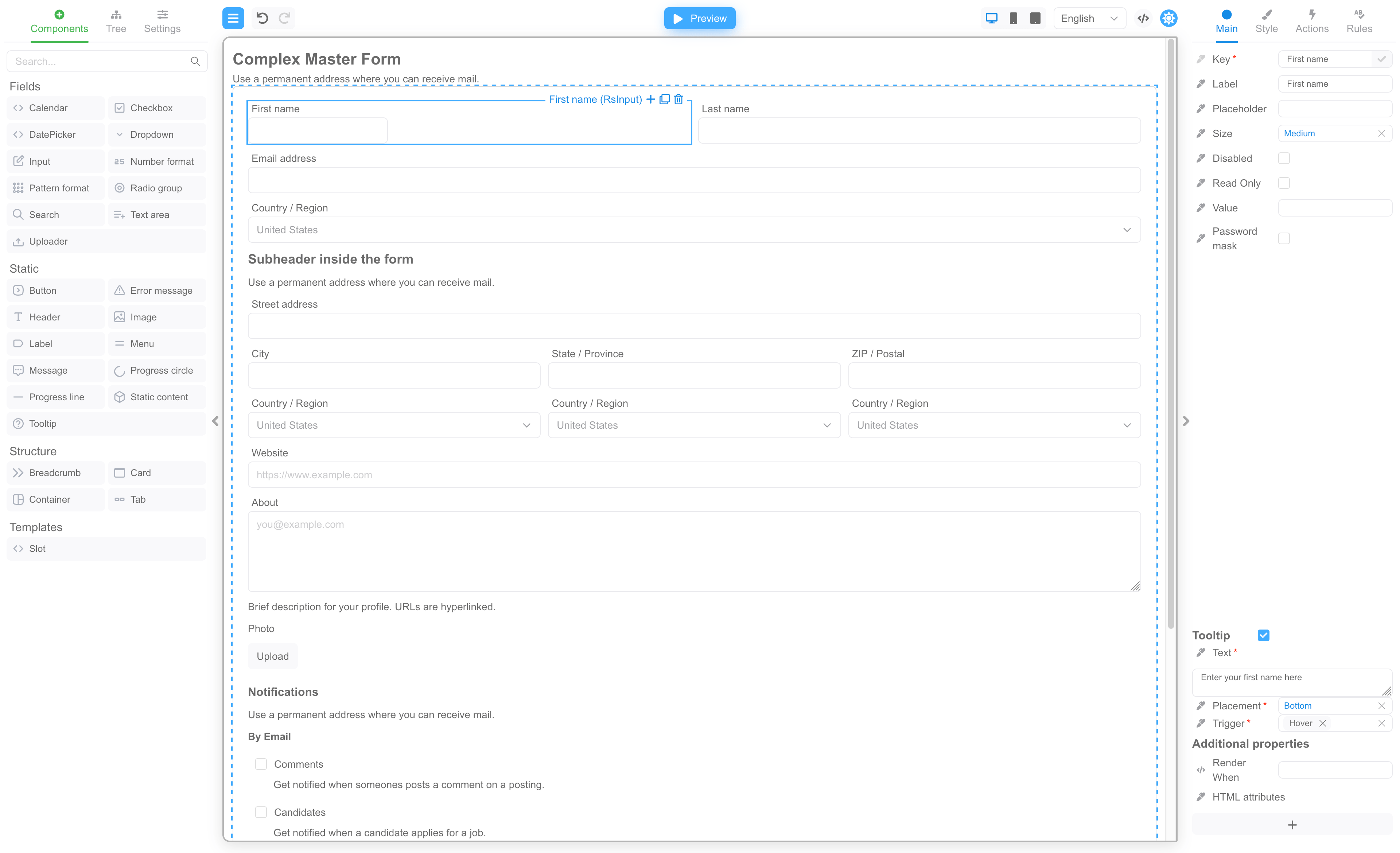 React Form Builder screenshot