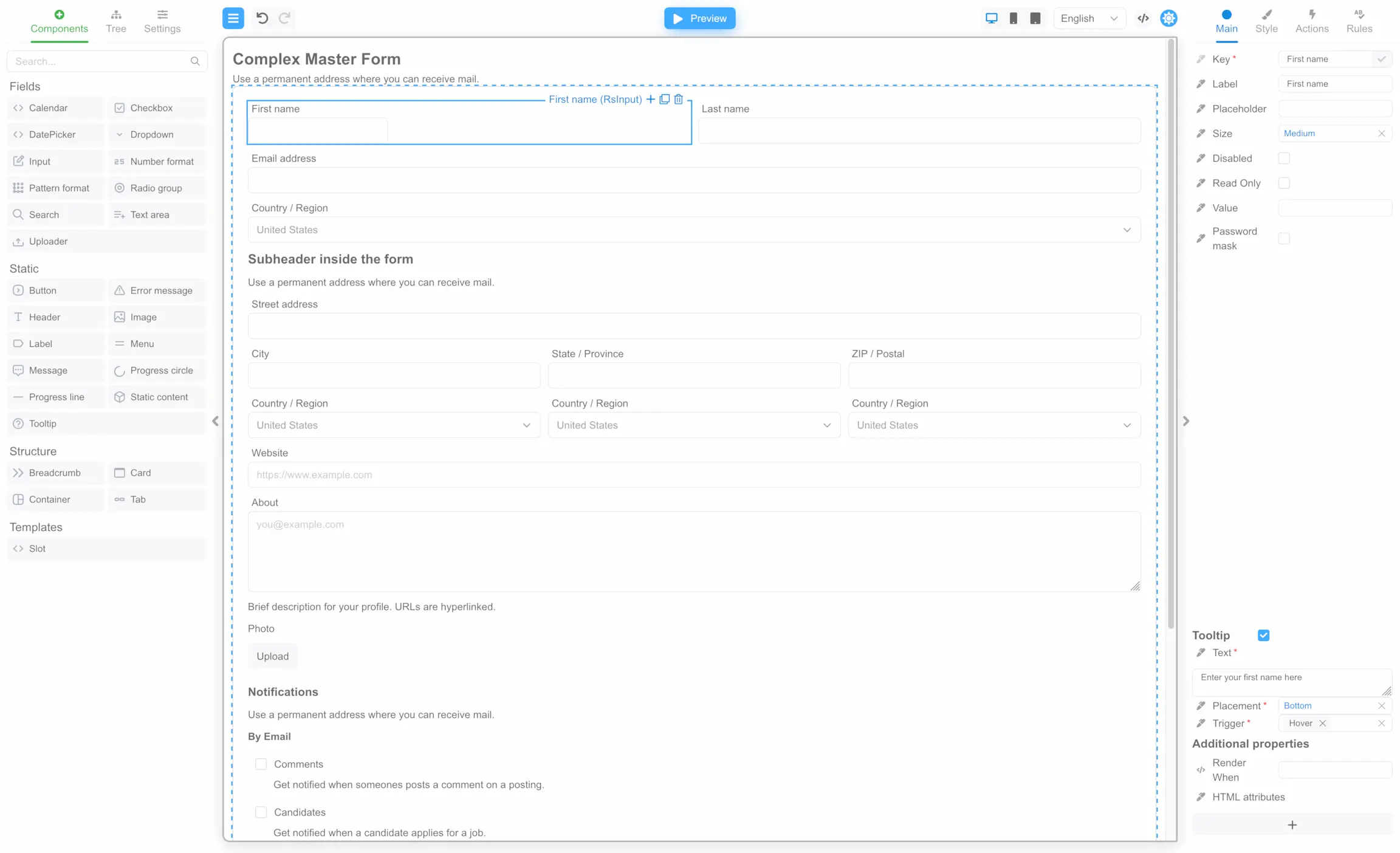 React Form Builder screenshot